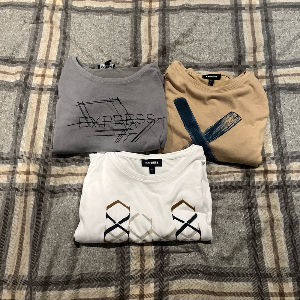 Mens Express Long Sleeve Graphic Shirts (Lot Of 3)
